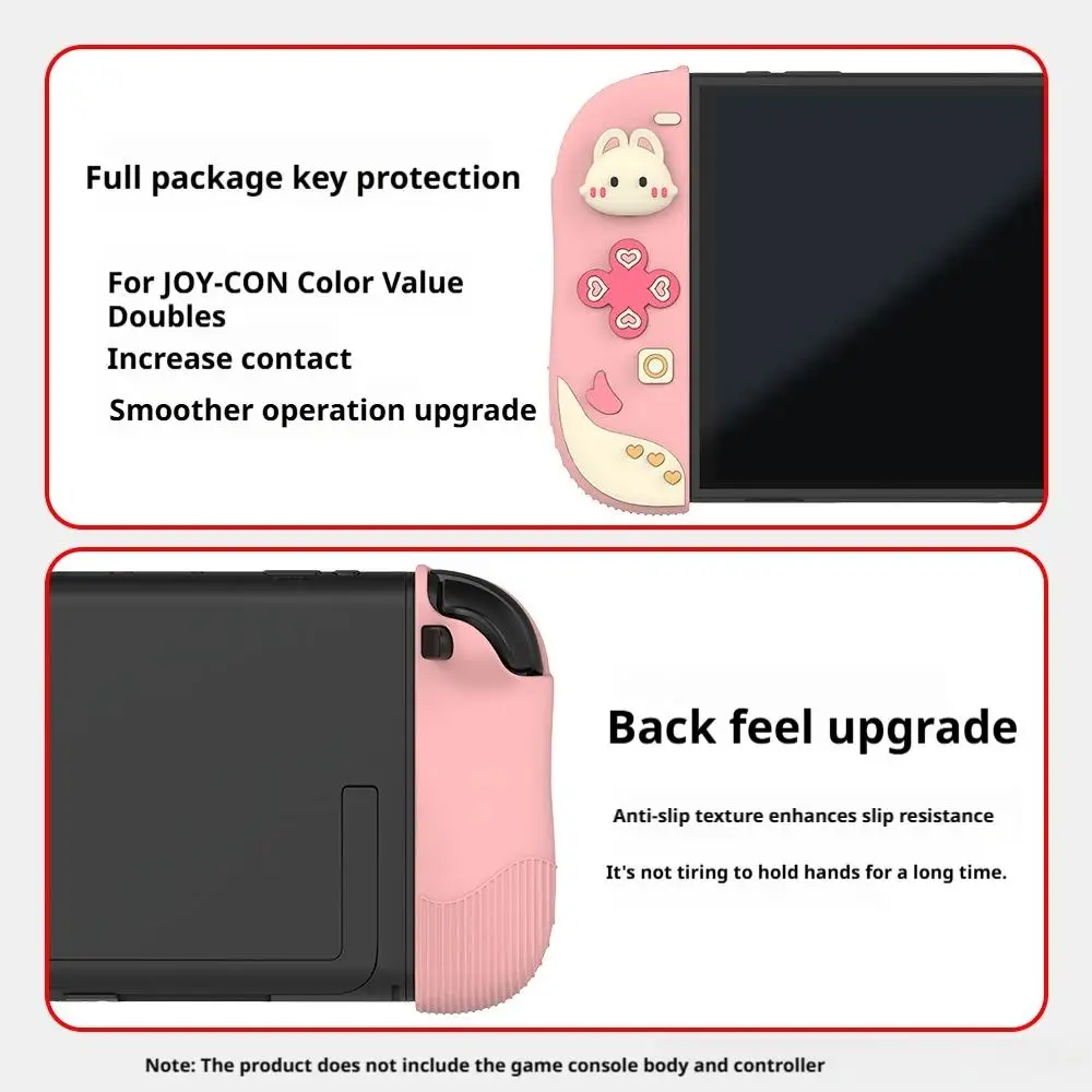 Adorable Bunny Protective Case with Shockproof Silicone Handle & Removable Back Cover Plus Storage Bag