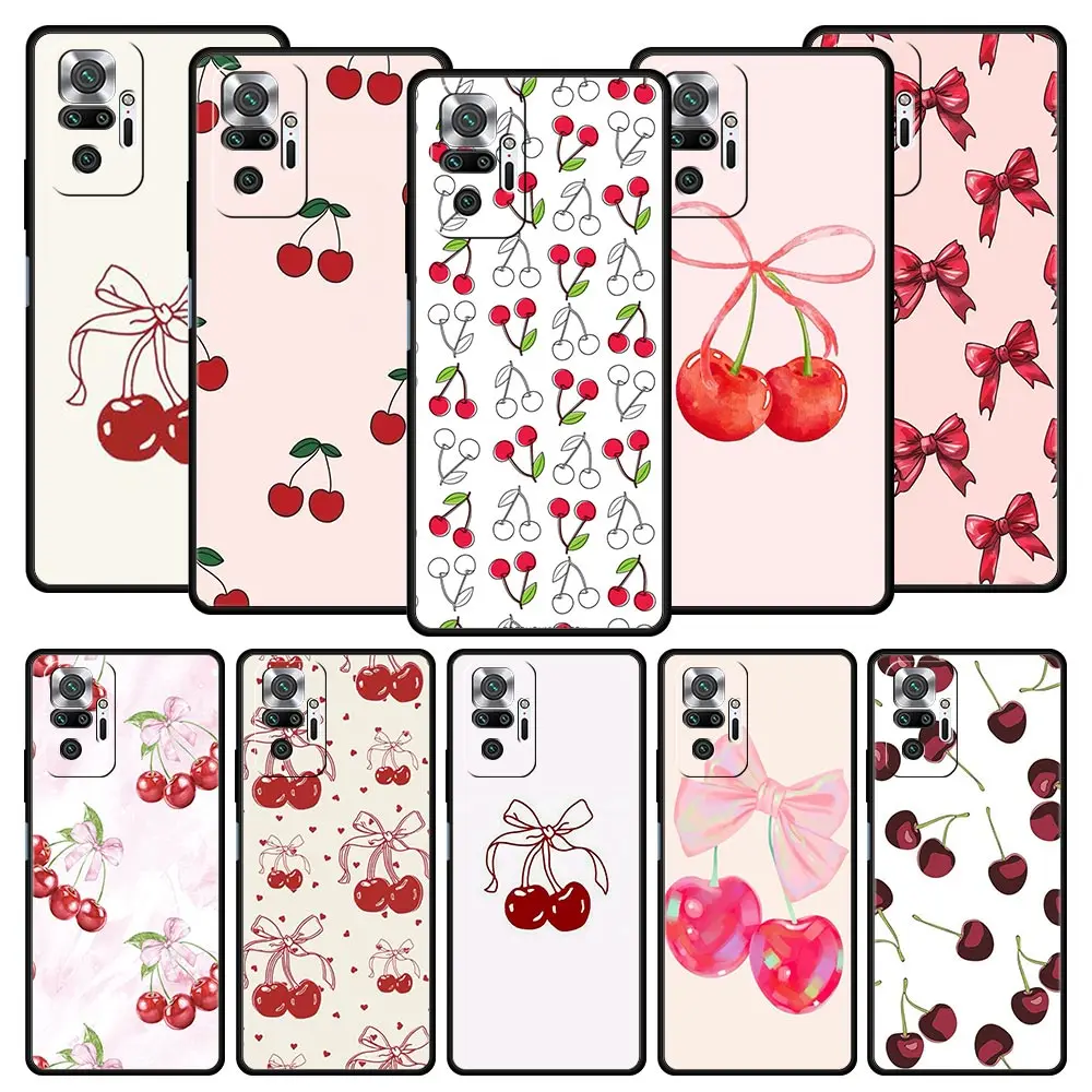 Cute Cherry Bow Soft TPU Phone Case Cover