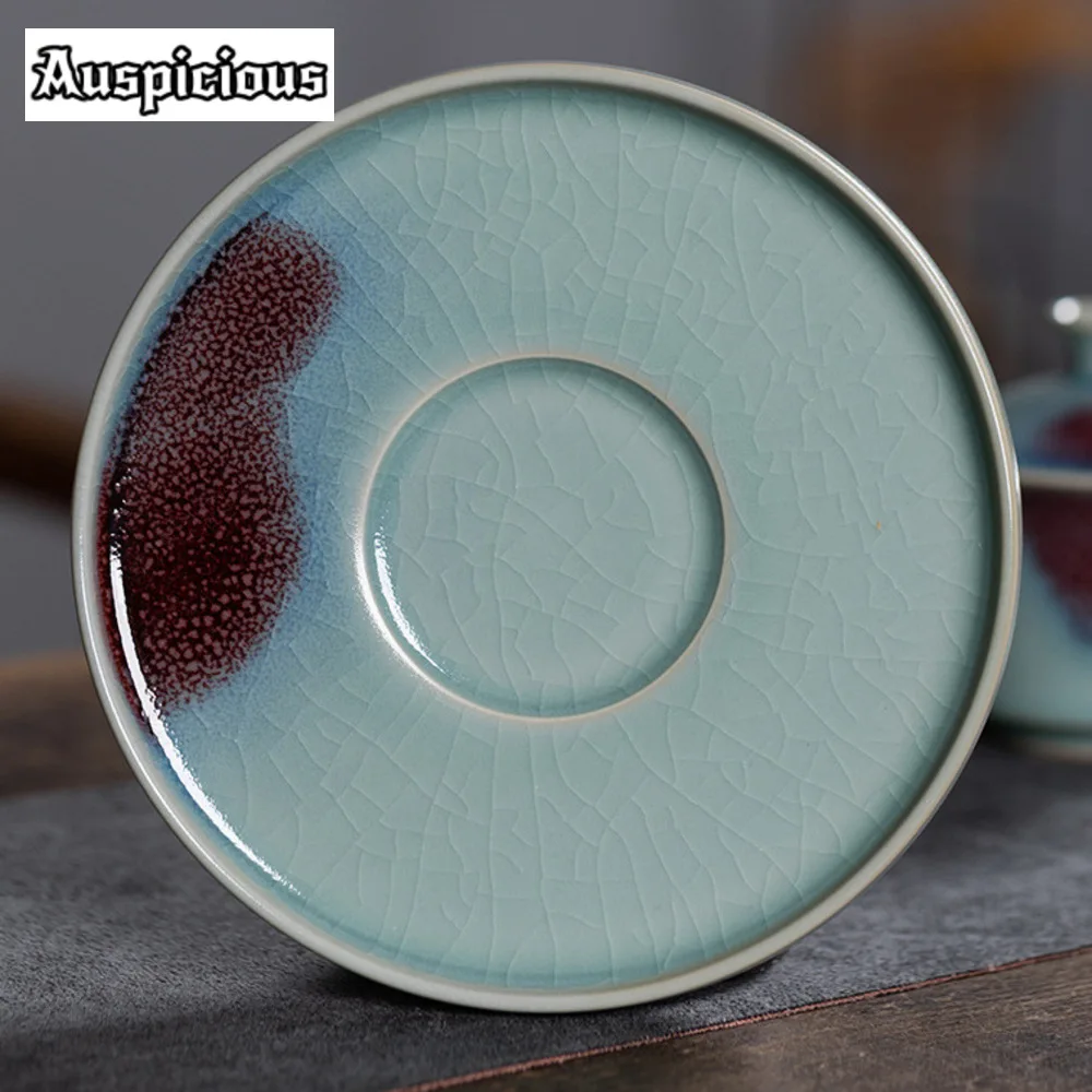 180ml Handmade Longquan Celadon Gaiwan Jun Kiln Kung Fu Tea Cover Bowl Tea Tureen Making Cover Bowl Chinese Set Ornament