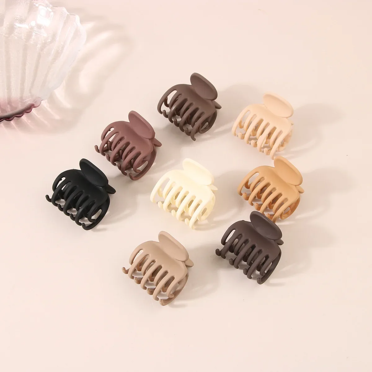 Korean Solid Hair Clips for Women Matte Frosted Small Hair Claws Headwear Hairpin Crab Barrette Girls Accessories