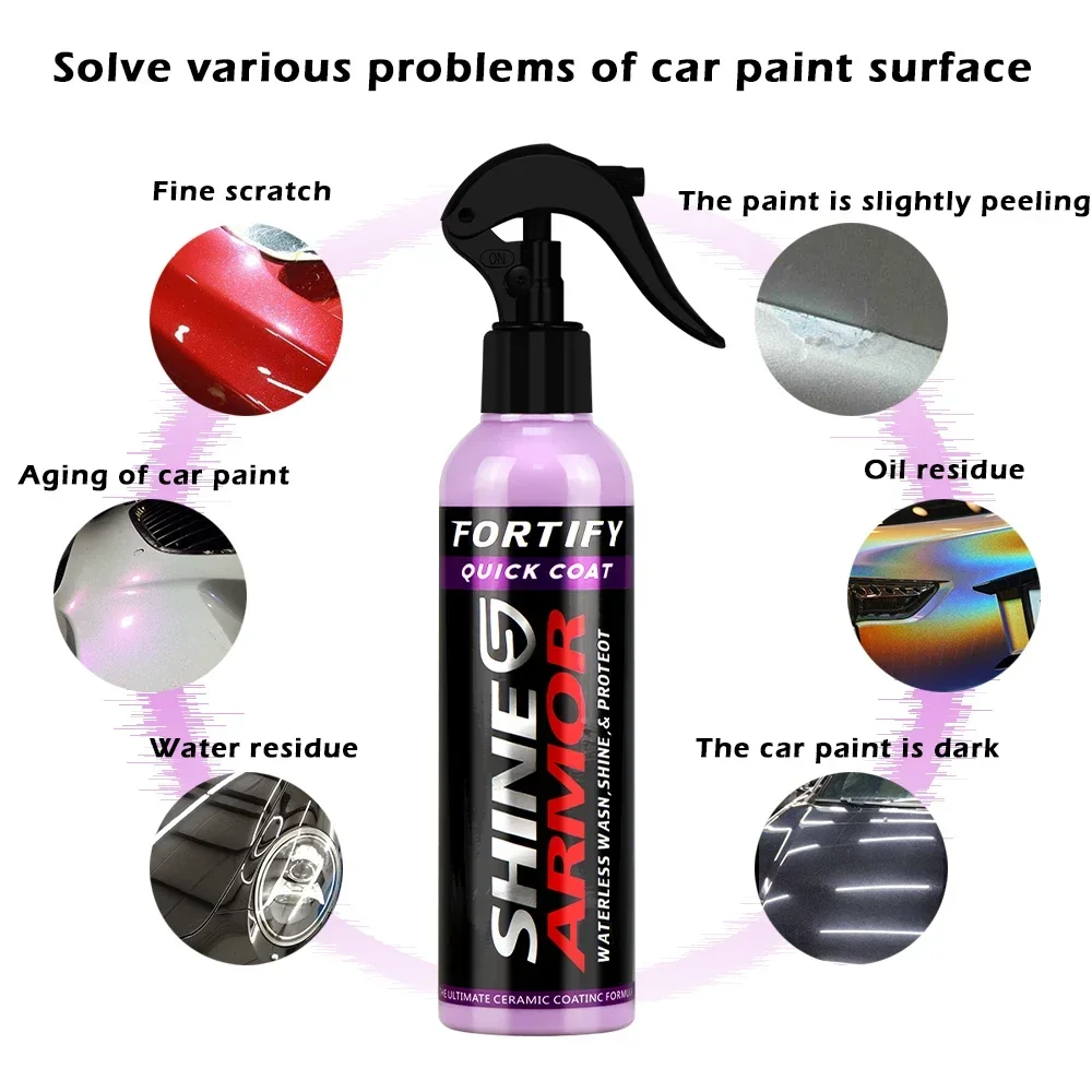 Fortify Quick Coat Ceramic Coating Car Wax Polish Spray Waterless Car Wash&Wax Hydrophobic Top Coat Polish SHINE ARMOR car ceramic coating