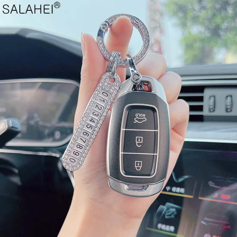 

Car Key Case Cover For Hyundai kona 2017 i30 ix35 Encino Solaris Azera Accent TM Palisade Santa Fe ELANTRA GRANDEUR Accessories