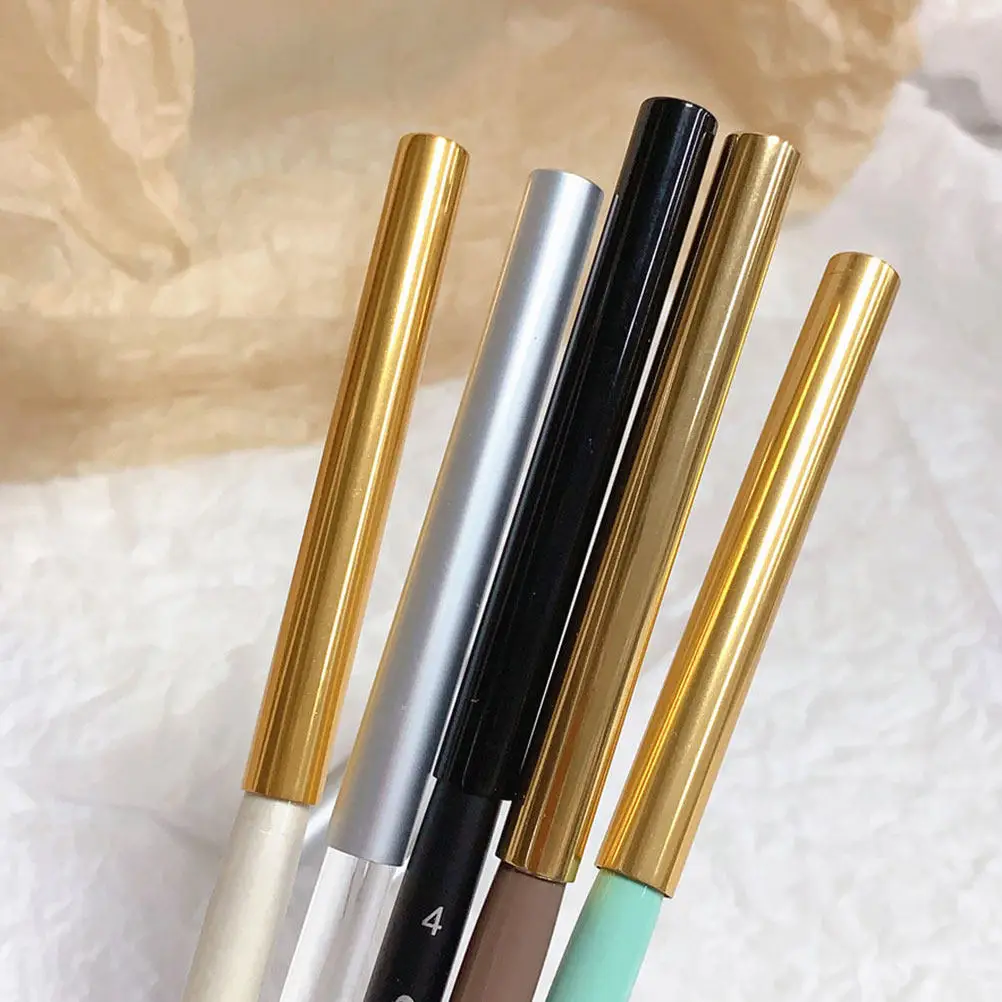 5Pcs 금속 네일 아트 펜 캡 아연 합금 매니큐어 브러쉬 커버 보호용 차광 펜 탑스 장식 네일 살롱 도구