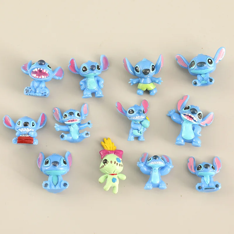 

Q Version 12 Styles Stitch Figures Anime Figure Toy Collectibles Pocket Keychain Kids Holiday Gifts Hand Model