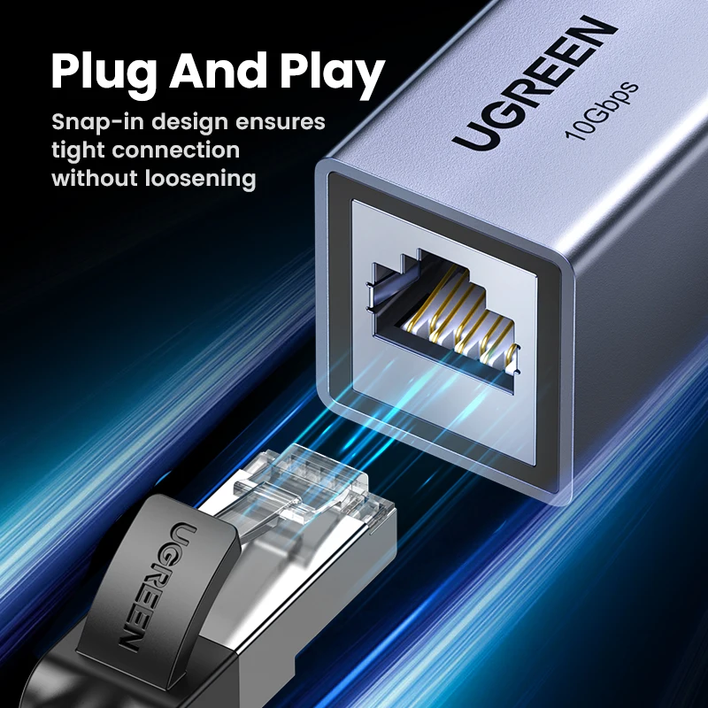 Rj45 Coupler UGREEN ,2PCS 10Gbps POE High-Speed Ethernet Connector,Shielded Internet Joiner,LAN Network Extender Female To Female For Cat7, Cat6 Network Cable