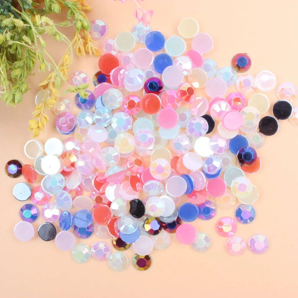 

Acrylic Rhinestones Half Round Beads 1.5-8mm Flatback Facets Many Jelly Colors Glue On DIY Craft Backpack Garment Accessories