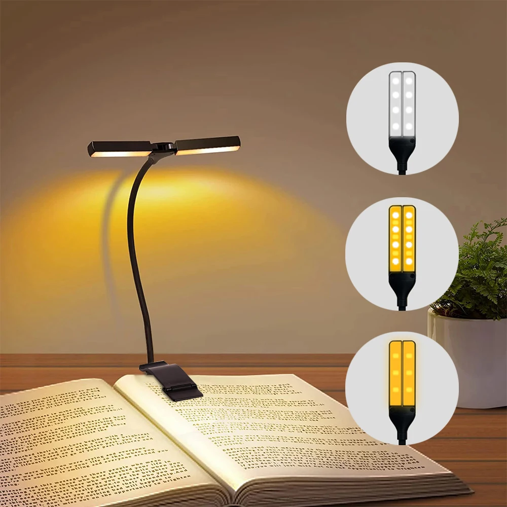Clip Light Book Light USB Led Lights Eye Protection Rechargeable Lamp