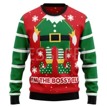  Cosplay Christmas Ugly Sweater Cartoon Dog Cat Santa Claus Tattoo Long Sleeves 3DPrint Autumn Winter Pullover Harajuku Casual 15 