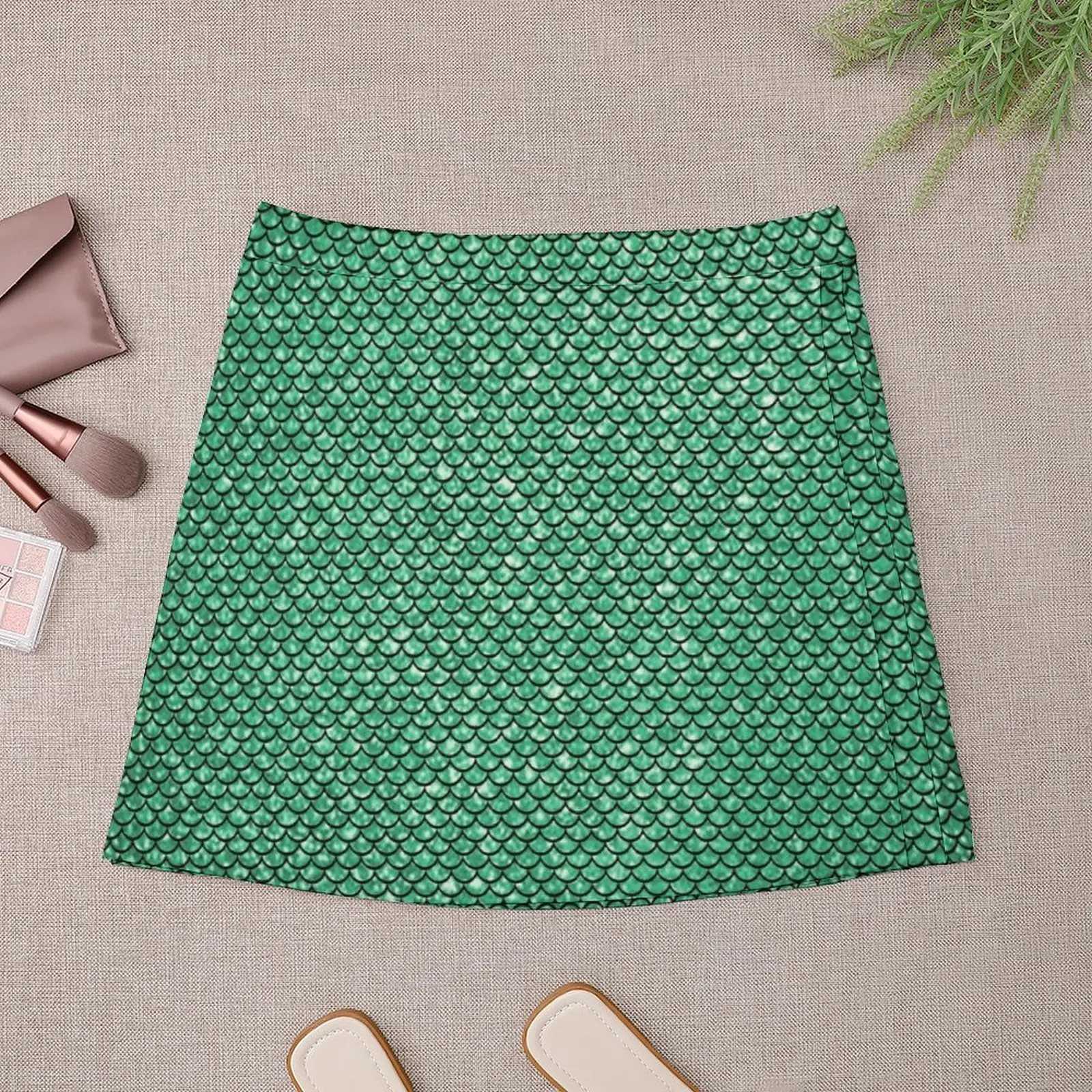 Green Mermaid Mini Skirt Woman short skirt chic and elegant woman skirt women clothes Woman