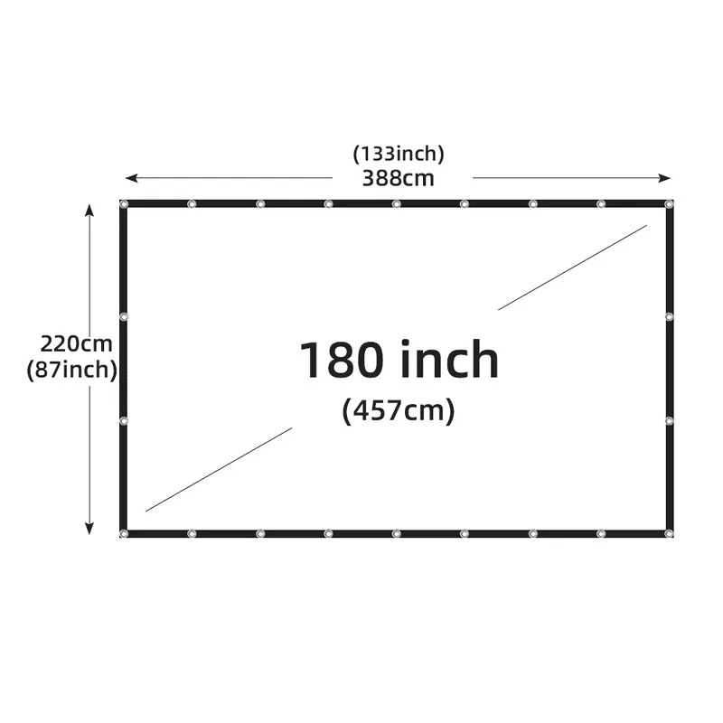 MIXITO Projection Curtain 16: 9 Ratio Hight-Density 60-200 Inch Foldable Anti-Crease Portable Movie Projector Screen - Image 14