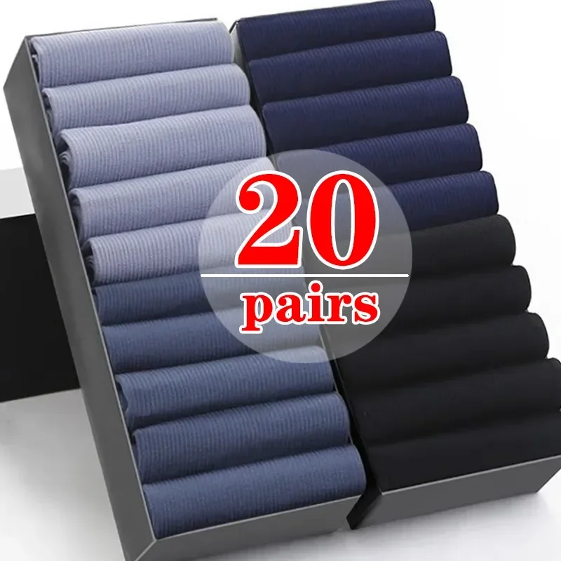 

Business Stripe Socks Bamboo Breathable for Antibacterial Summer Silk Socks Ultra-thin Ice Men Men Long 40pcs Cool Socks Fiber
