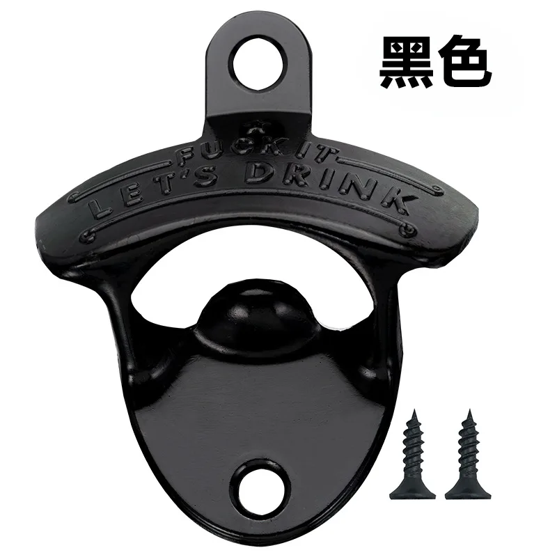 Wall Mount Beer Opener Open Here Lets Drink Bottle Opener Zinc Alloy Bar Tools bottle opener kitchen tools multifunctional tool