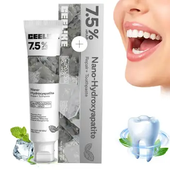 Dentifricio Sbiancante Probiotico con 7,5% di Idrossiapatite, 120g, Riparatore dello Smalto, Rinfrescante per l'Alito, Sbiancante per Denti