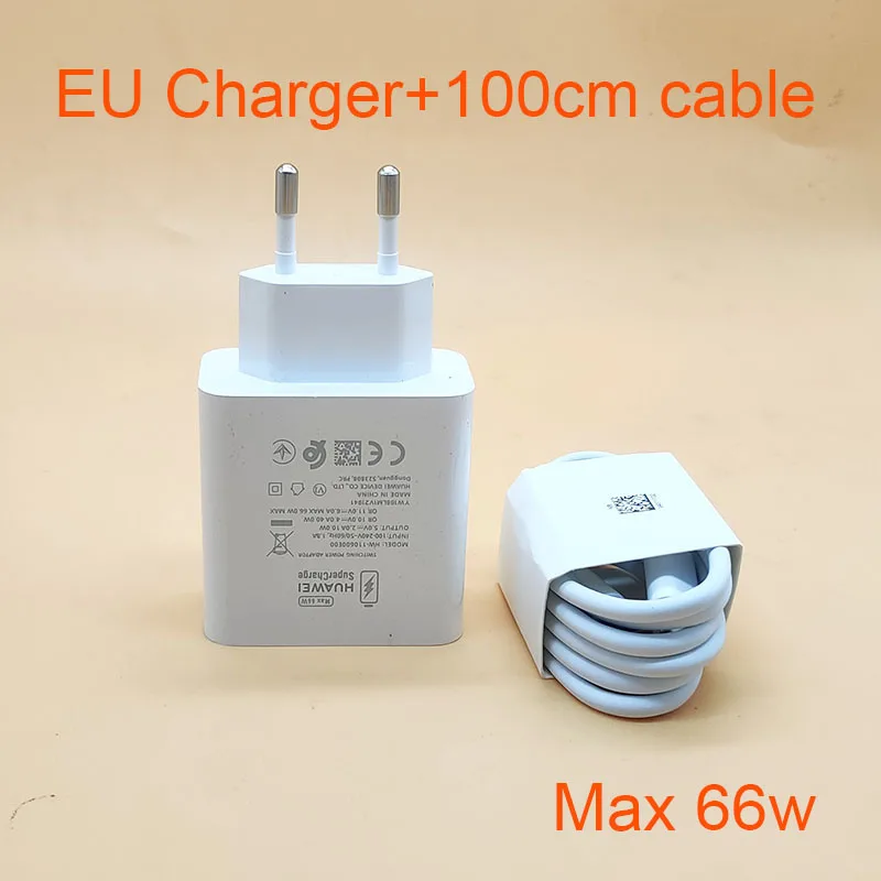 charger 65 watt Original HUAWEI Charger 66W Fast charge adapter SuperCharge USB 6A Type C Cable For p50 p40 Mate 40 pro honor 50 nova 9 magic 3 65 watt charger mobile Chargers