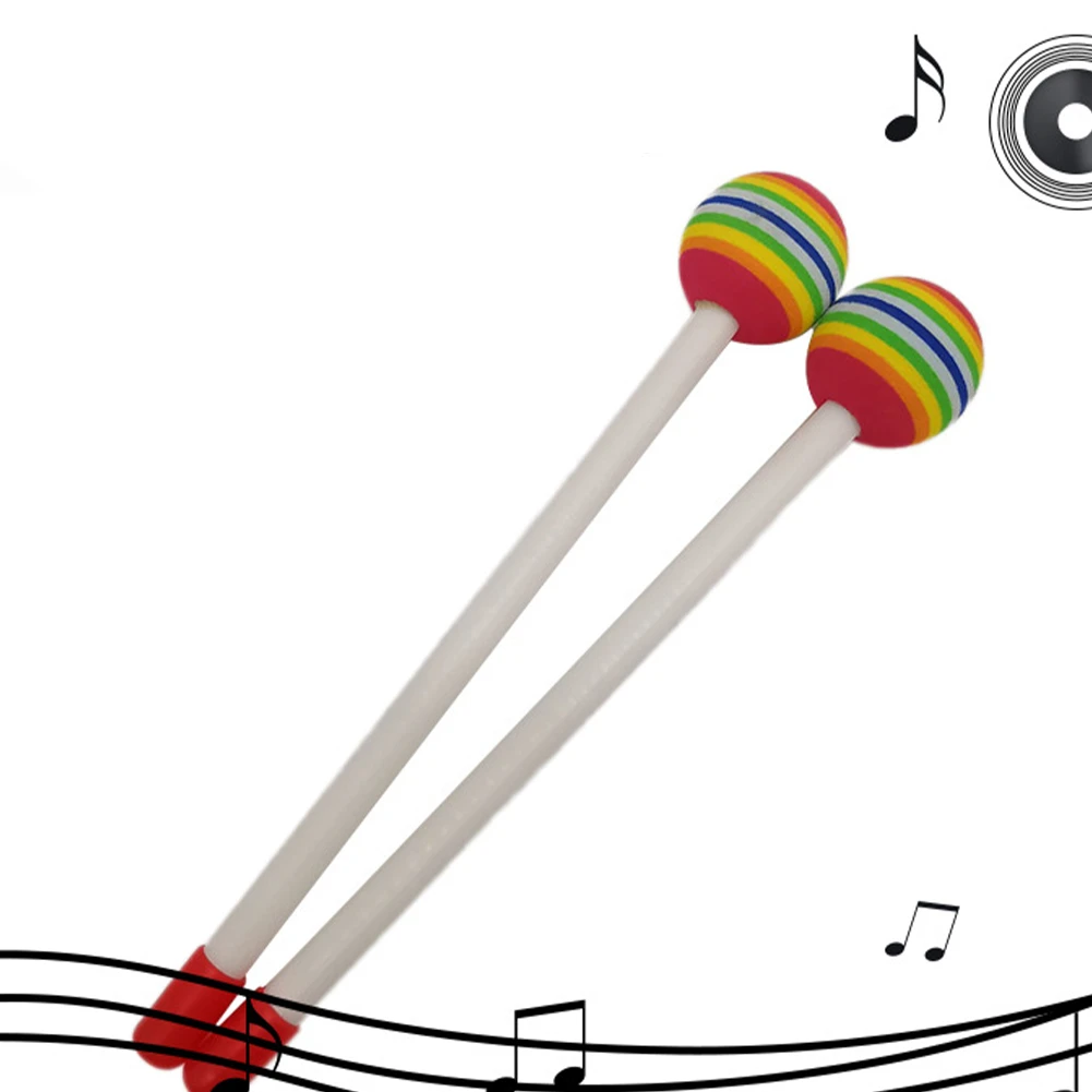 1 Pair Kids Beaters Percussion Hand Round Drumsticks Mallet For