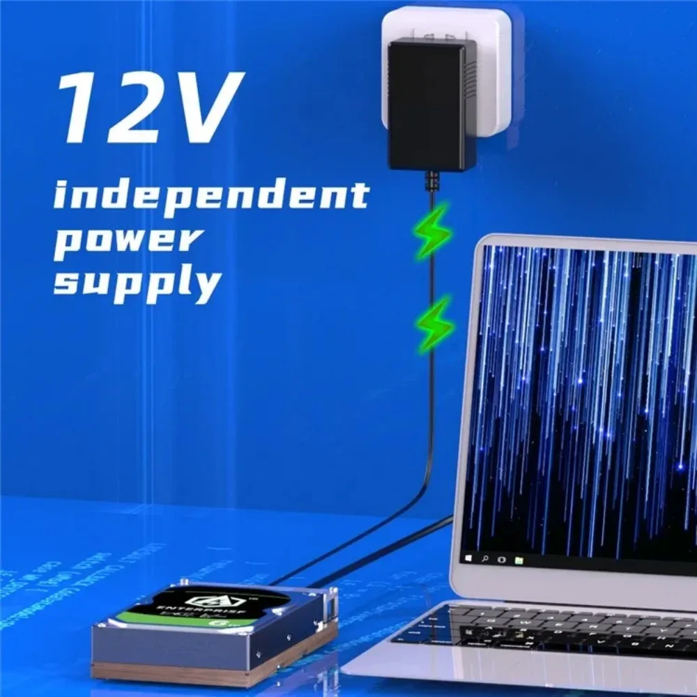 MAIWO 2.5''/3.5'' SAS HDD 케이스 6/12Gbps 타입-C USB 3.0 하드 드라이브 도킹 스테이션 SAS 디스크 읽기 및 쓰기용 12V 전원 어댑터 포함