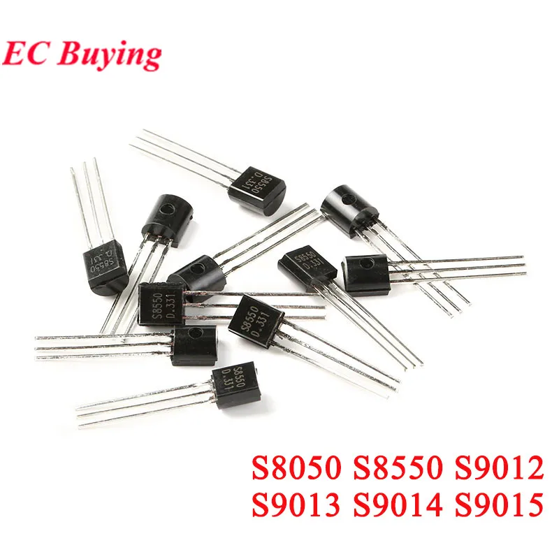 S8050 S8550 S9011 S9012 S9013 S9014 S9015 S9018 Transistors Triode TO-92 100pcs/lot bjt transistor transistors kit triac transistor