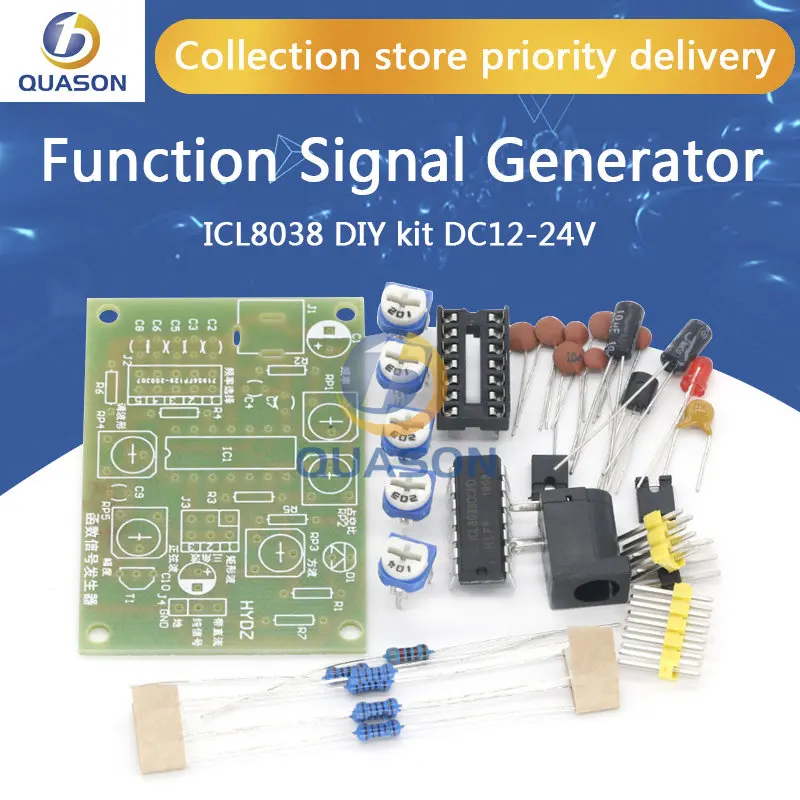 Icl8038-Generatore Di Segnali Funzione, Kit Fai-Da-Te, Triangolo Sinusoidale Multicanale, Segnale Ad Onda Quadra, Scheda Pcb, Parti Elettroniche, 12V-
