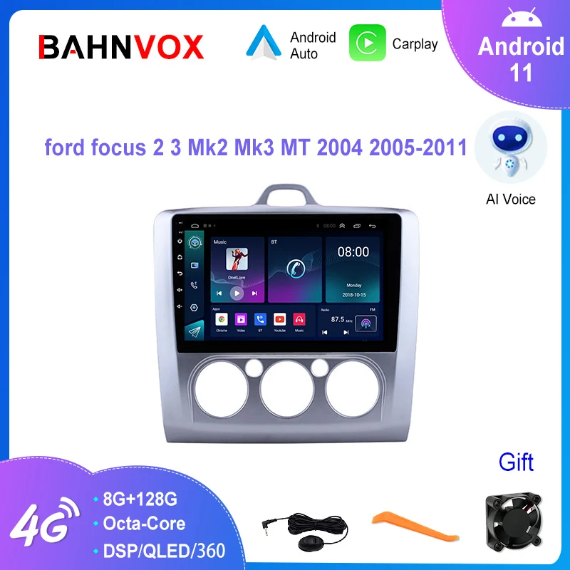 

Автомагнитола 9 "Android 11,0 для Ford Focus Exi MT Mk2 MK3 2004-2011, стерео, мультимедийный плеер с GPS-навигацией, головное устройство 2 Din, 4G + WiF