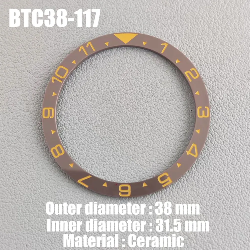 Luminous Ceramic Watch Bezel Insert - 38mm Flat Design