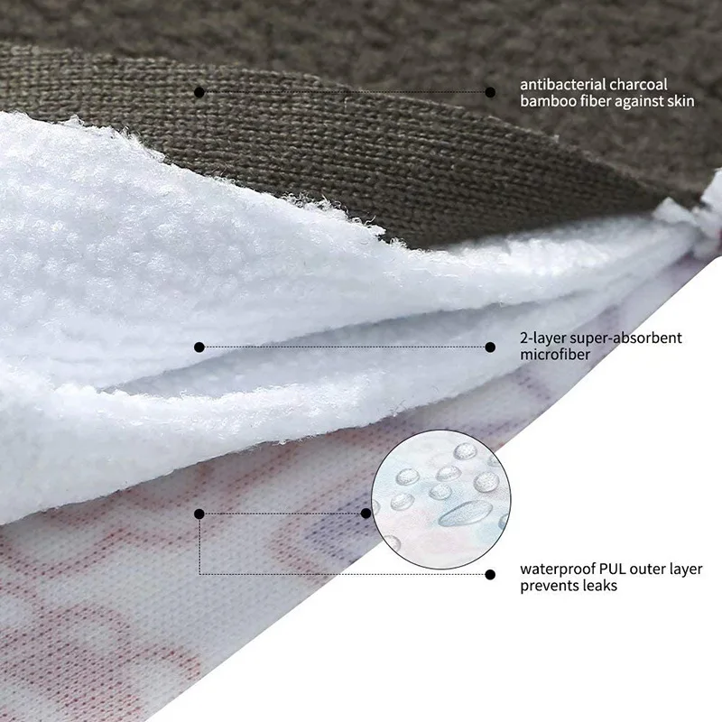 Reusable Pads Bamboo Charcoal Pads Sanitary Washable Panty Liner Mama Maternity Menstrual Cotton 1 5Pcs sanitary pads
