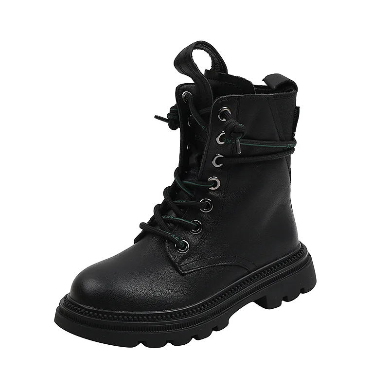 

children's Unisex boots genuine leather autumn new boys Super soft shoes girls Cowhide school short boots 1-15 years old