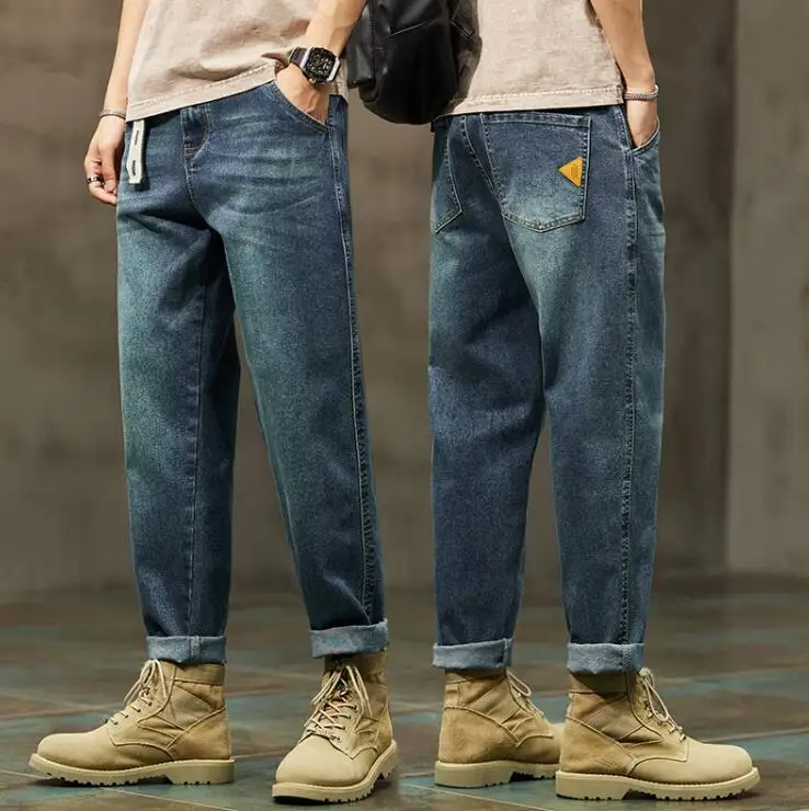 Jeans For Men Baggy Pants Loose Harem Pants Men Fashion Clothes   Pockets Patchwork Denim Trousers Size 28-36 3