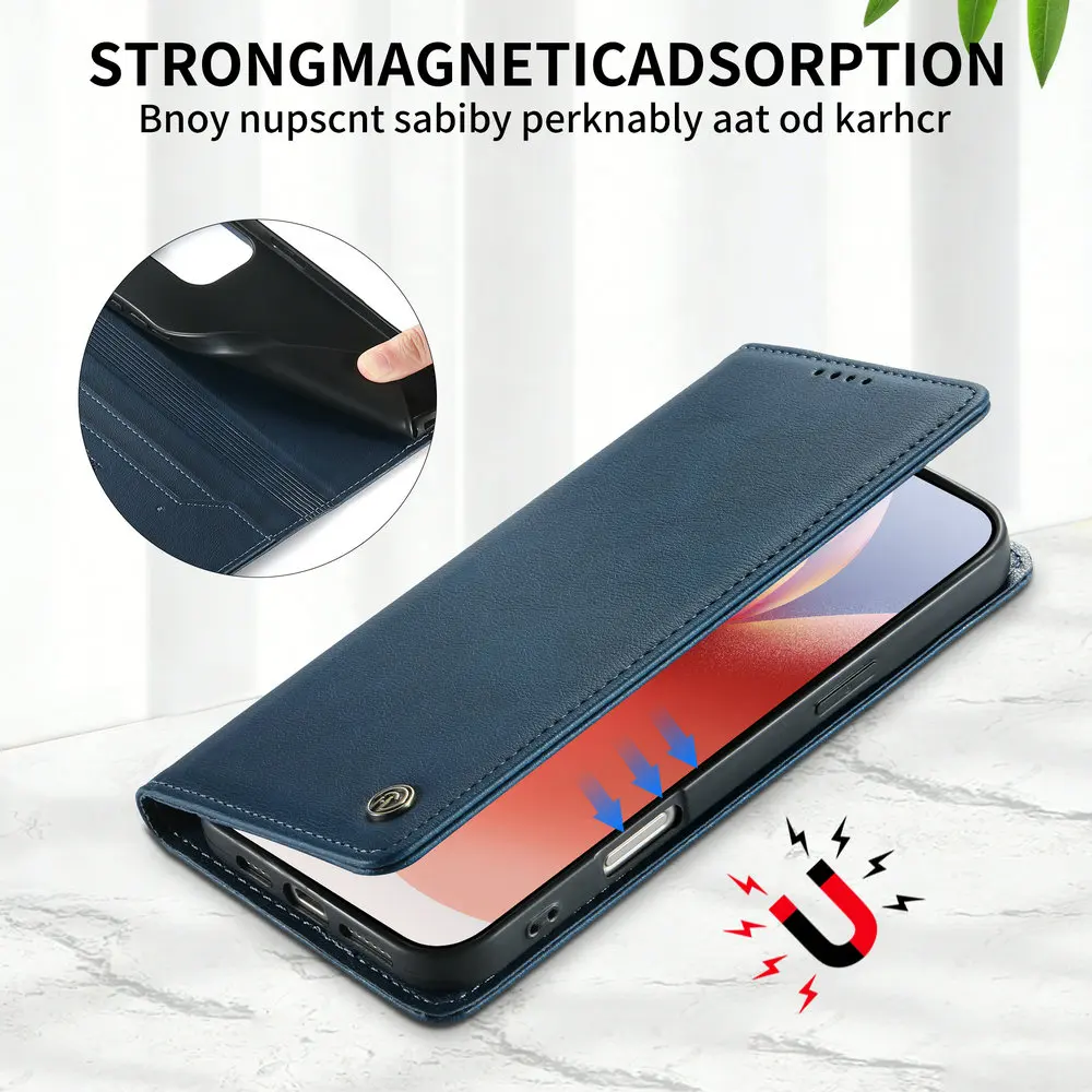 Premium RFID Leather Wallet Book Flip Case with Magnetic Closure