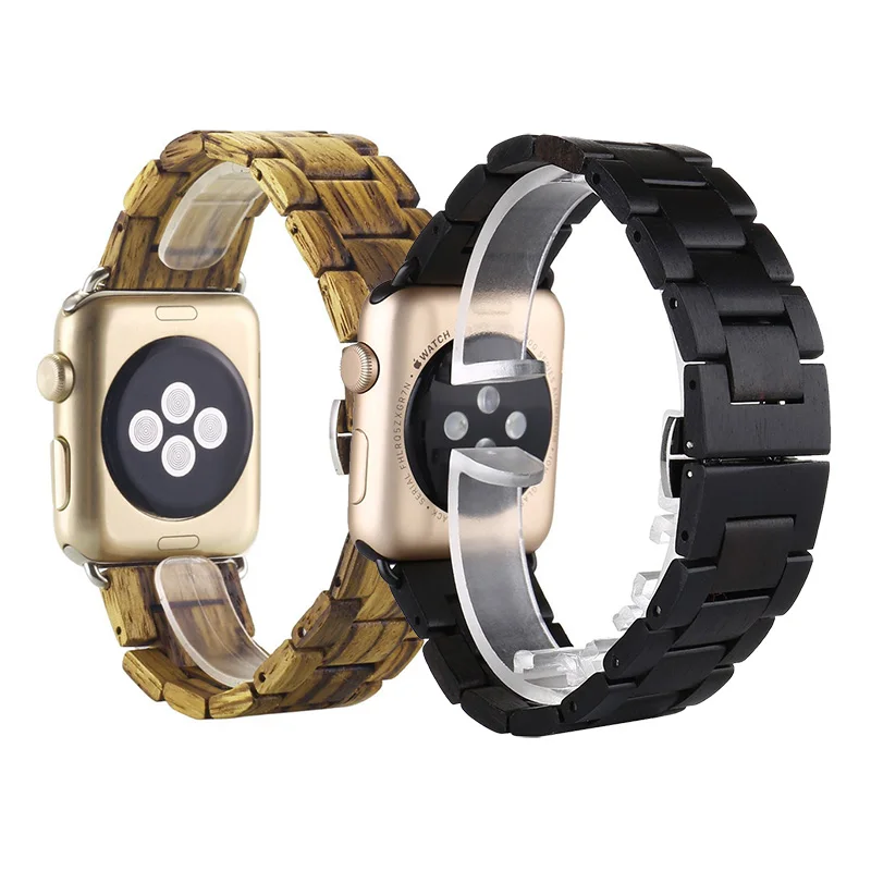 

Strap For apple watch band 44mm 40mm 45mm 41mm Natural Wooden bracelet belt Retro Smartwatch for iwatch 4 3 5 SE 6 7 Watchband