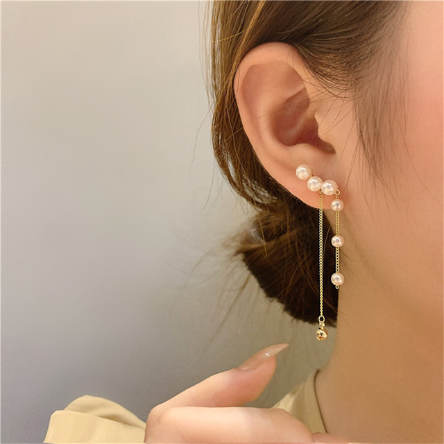 Romantic Unique Screw Pearl Stud Earrings For Woman Korean Fashion Jewelry Party Girl's Lady Temperament Accessories