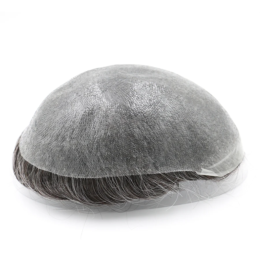 Men Hair System Men Toupee Replacement Systems Unit Human Hair Male Wig Hairpiece 0.04mm Ultra Thin Skin Invisible Natural human hair toupee