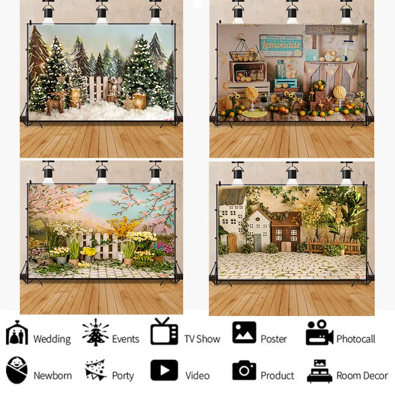 

ZHISUXI Christmas Day Photography Backdrops Snowman and Easter Halloween Photo Studio Background LGH-01