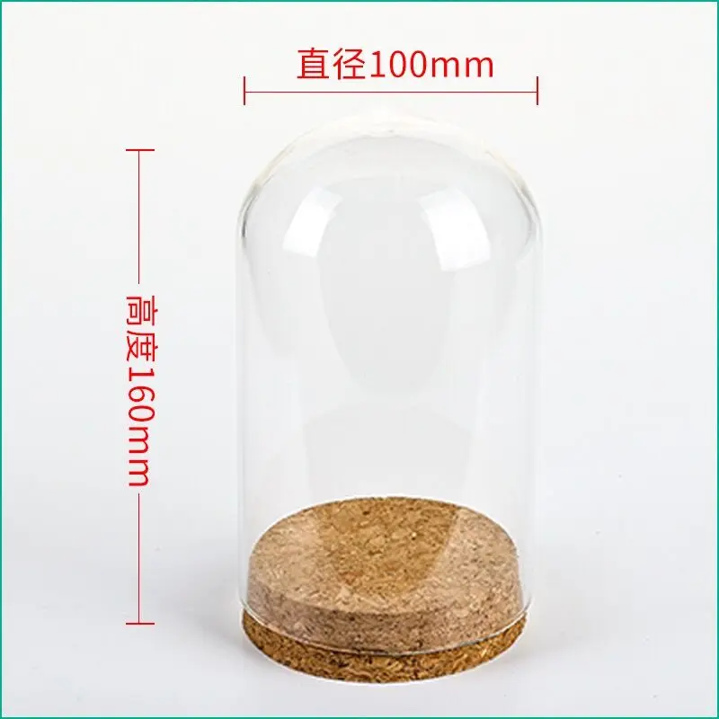 8pcs Mini Clear Glass Hemisphere Dome Cover Shade Cabochon With Cork Decor 