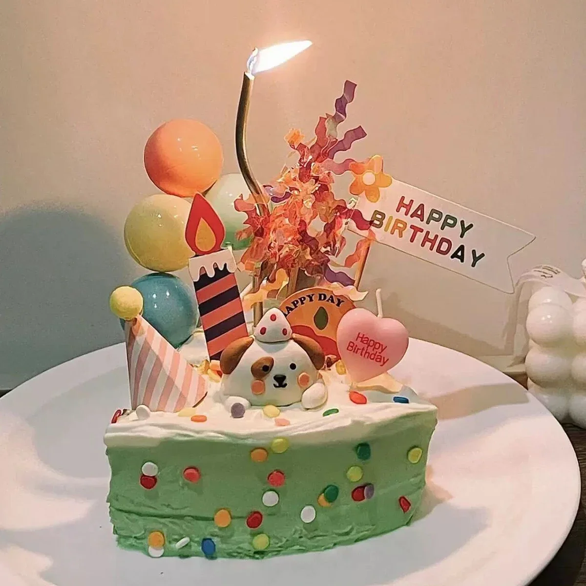 5pcs Cute Heart Shaped Birthday Candles Cake Candle Toppers for Party Wedding Cake Decoration Supplies Birthday Candles