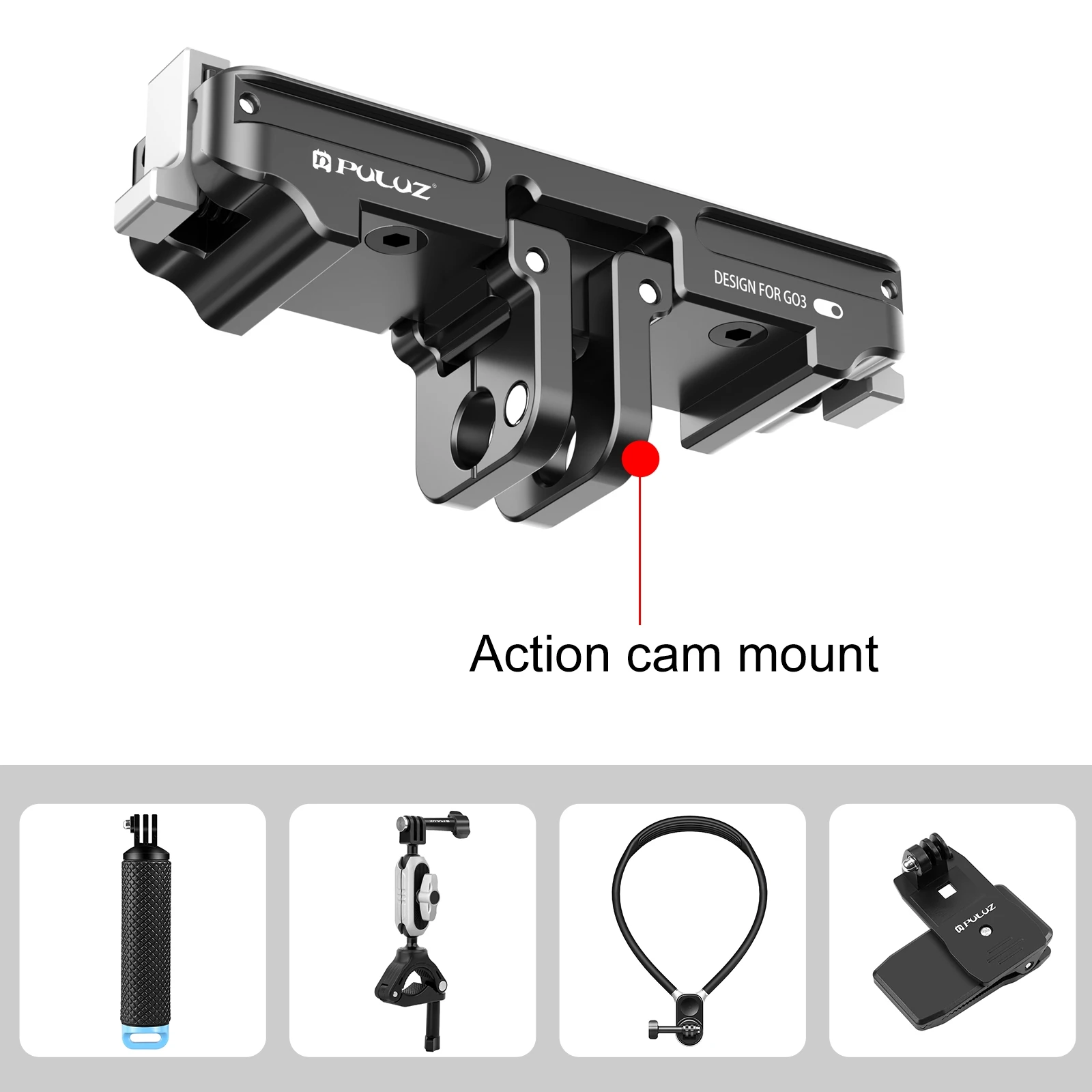 For Insta360 GO3 / GO 3S PULUZ Magnetic Aluminum Alloy Quick Release Base Mount