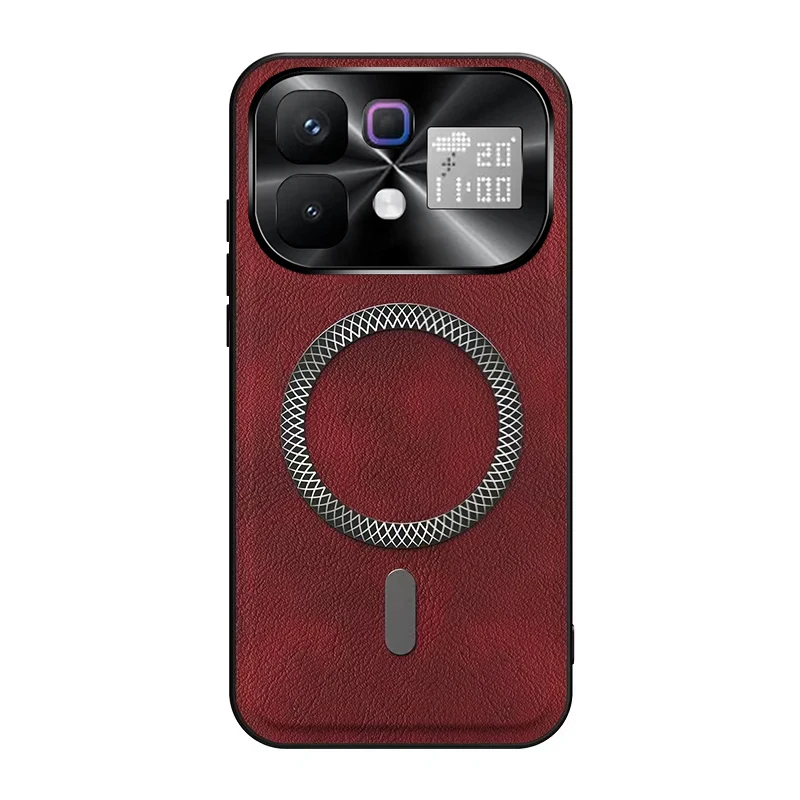 Shockproof Leather Wireless Charging Magnetic Case with Anti-Drop Protection and Slim Camera Guard