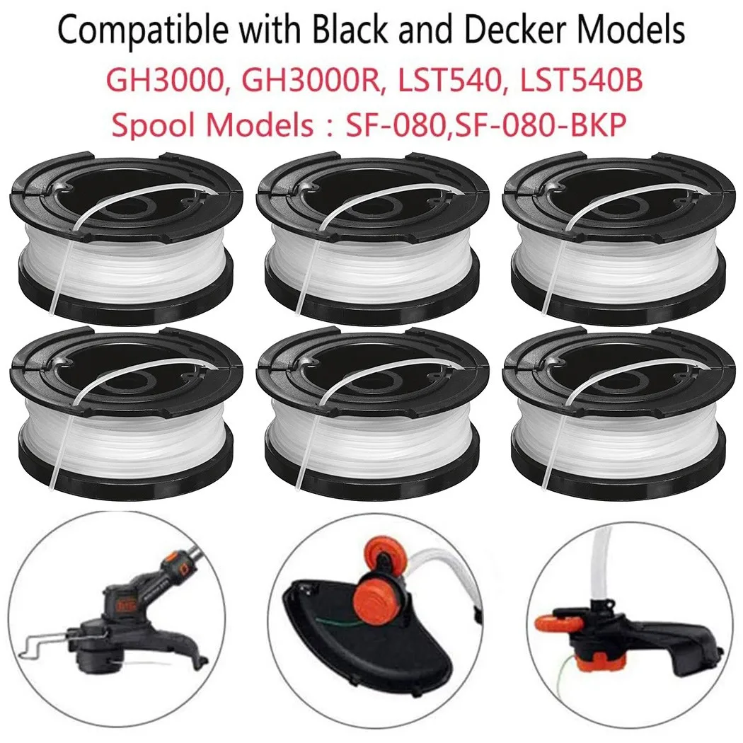 

6 шт., запчасти для триммера Black & Decker A6481, LineST4525 ST6600 ST7200