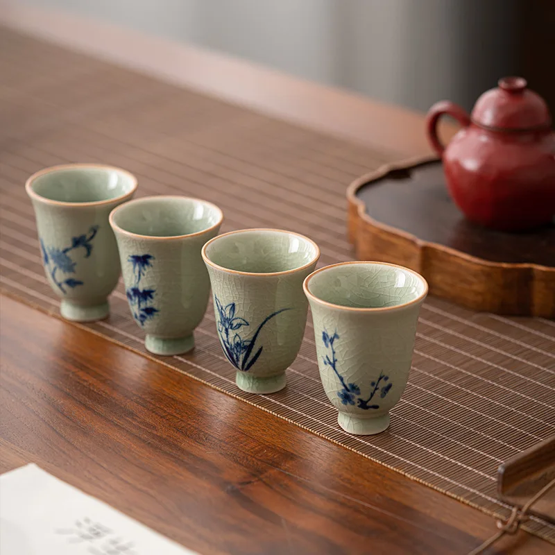 Home Guest Host Cup Orchid Bamboo Chrysanthemum Beauty Plum Personal Scent Single Tea Chinese Ceramic Teaware Kitchen Dining Bar tea cup