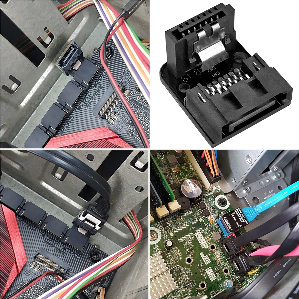 90 Degree Angle Elbow Adapter 6Gbps SATA 7Pin Female To 7pin Male Adapter Converter Mainboard Motherboard for Desktops SSD HDD