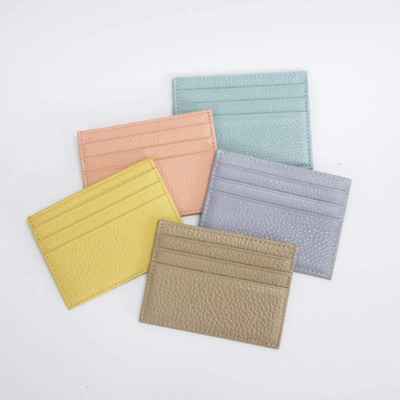 Personalized Genuine Leather Card Holder – Custom Initial Slim Wallet & Monogrammed Name Case