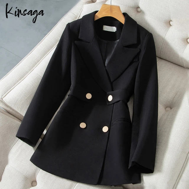 CAICJ98 Shacket Jacket Women Double Gold Button Blazer, 42 OFF