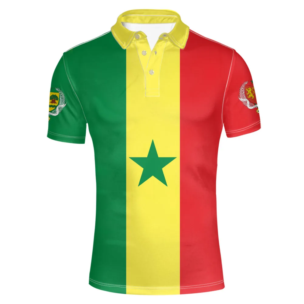 

Senegal youth diy free custom made name number sen Polo shirt nation flag sn french country college print photo logo clothes