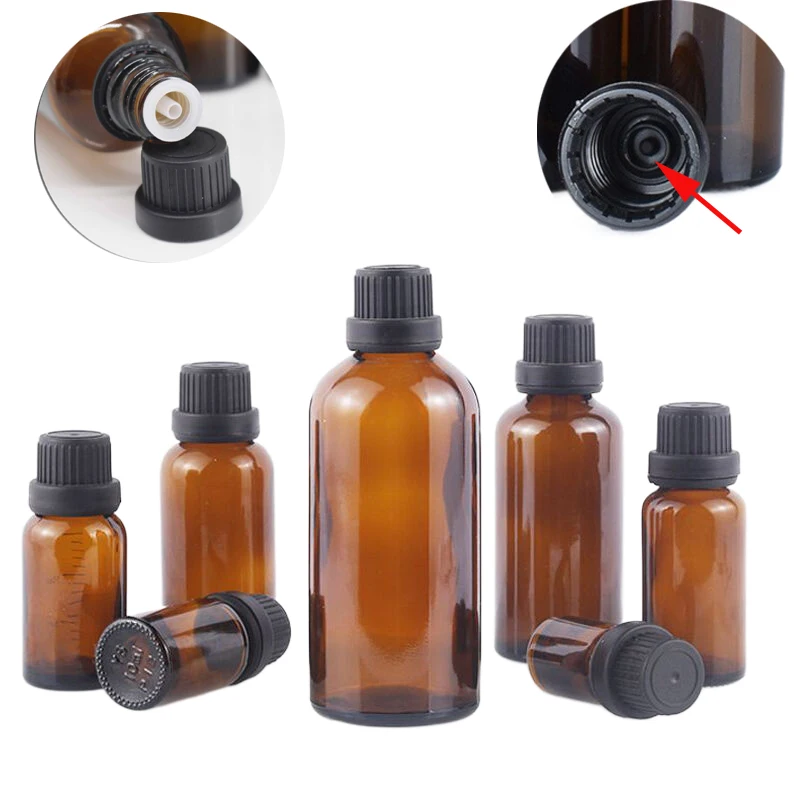 

Glass Bottles For Essential Oils Refillable Empty Amber Bottle With Orifice Reducer Dropper & Cap Perfume Aromatherapy DIY Tools