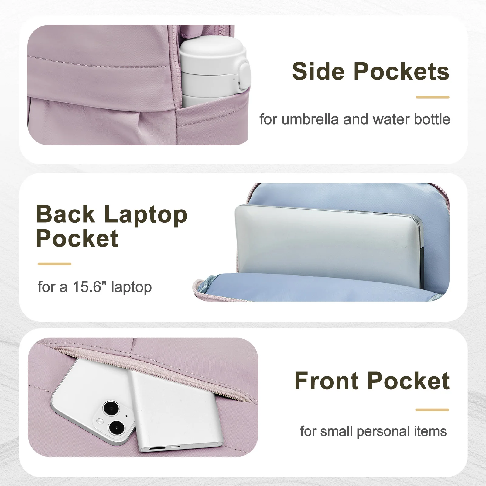 Women's Laptop Backpack, 5.6-inch Anti theft Laptop Casual Backpack, USB Charging, Work Travel, Girl University College Backpack