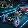 4WD RC Drift Car Off Road 2.4G Radio Remote Control Light Stunt Car 360° Rotating Climbing Car Toy for Christmas Children's gift 5