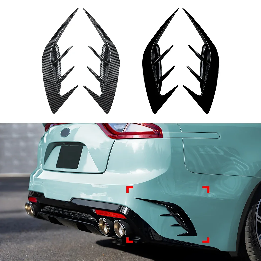 Car Accessories 2Pcs Rear Bumper Side Vent C Canard Covers For KIA Stinger Front Bumper Trim Canards Styling