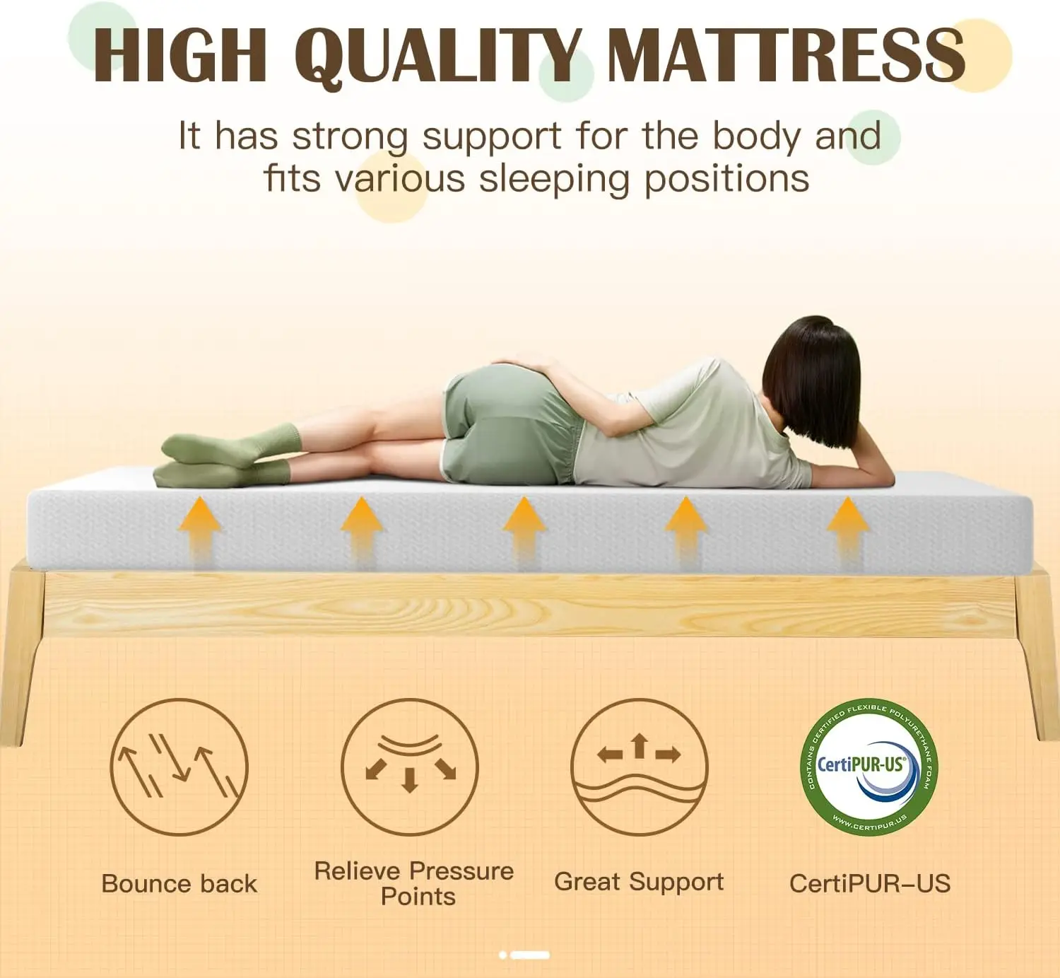 8 inch Memory Foam Mattress Cooling Gel Green Tea Infused Mattress,Fiberglass Free,Sleep Supportive & Pressure Relief