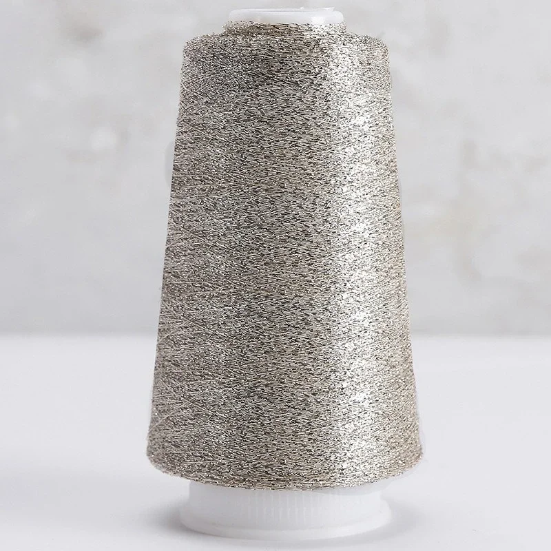 Metallic Gold & Silver Yarn Thread - 50g Roll, 2500m of Shimmering DIY Knitting & Sewing Craft Material