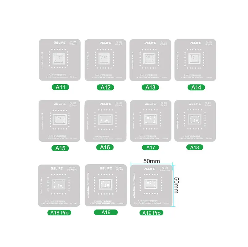 RELIFE RL-601MA 유니버설 CPU 리볼링 스텐실 플랫폼 (아이폰 A11-A19 IC 칩 플랜팅 틴 템플릿 수리용)