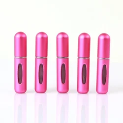 Portable Refillable Perfume Bottle Set - 5ml Travel Spray Containers (5pcs) (Rose red)